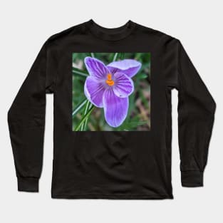 Purple, Orange and White Flower 2 Long Sleeve T-Shirt